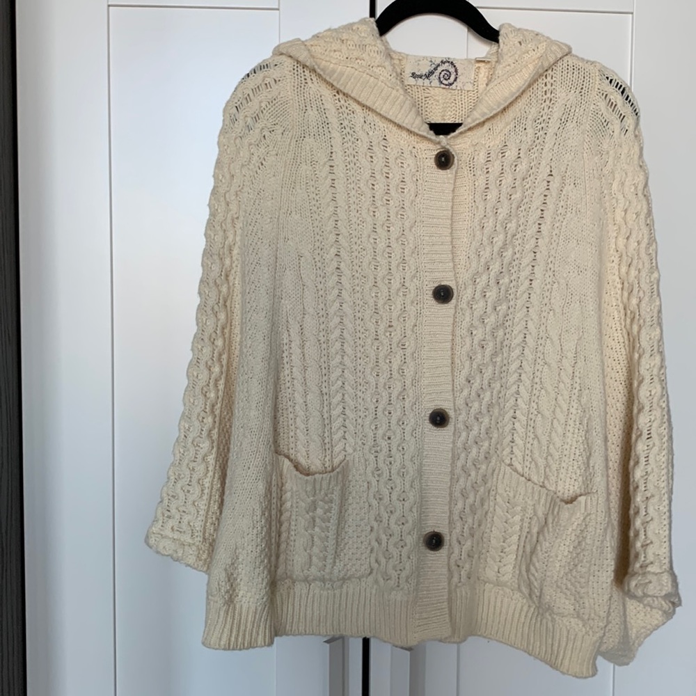 Anthropologie Cream Poncho Sweater